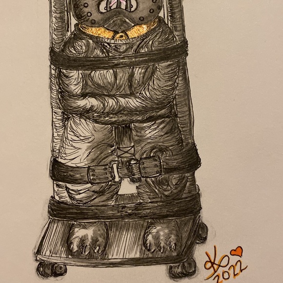 Unframed Original Art Anthony HOPkins Bunny Rabbit Drawing Silence of the Lambs - Picture 4 of 4